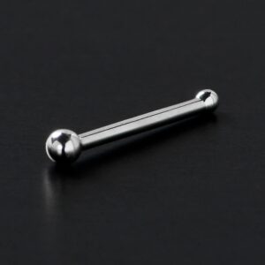 20 Gauge 1/4" Length 14k White Gold 1.5mm Ball Nose Bone Straight Nose Ring