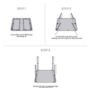 Aluminum Portable Folding Camp Table With Carry Handle - By Trademark Innovations, White