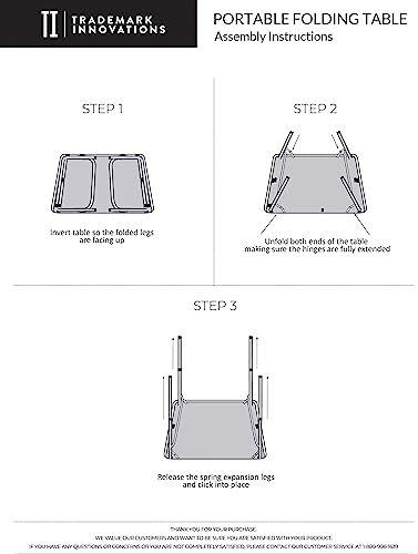 Aluminum Portable Folding Camp Table With Carry Handle - By Trademark Innovations, White