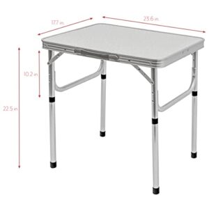 Aluminum Portable Folding Camp Table With Carry Handle - By Trademark Innovations, White