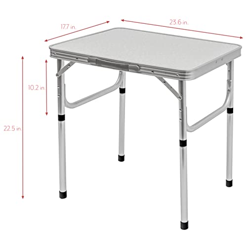 Aluminum Portable Folding Camp Table With Carry Handle - By Trademark Innovations, White