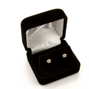 14k White Gold Star & Moon Stud Earrings with Screw Back