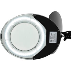 Global Industrial LED Magnifying Lamp, 3 Diopter, Black