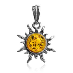 ian and valeri co. amber sterling silver small sun pendant