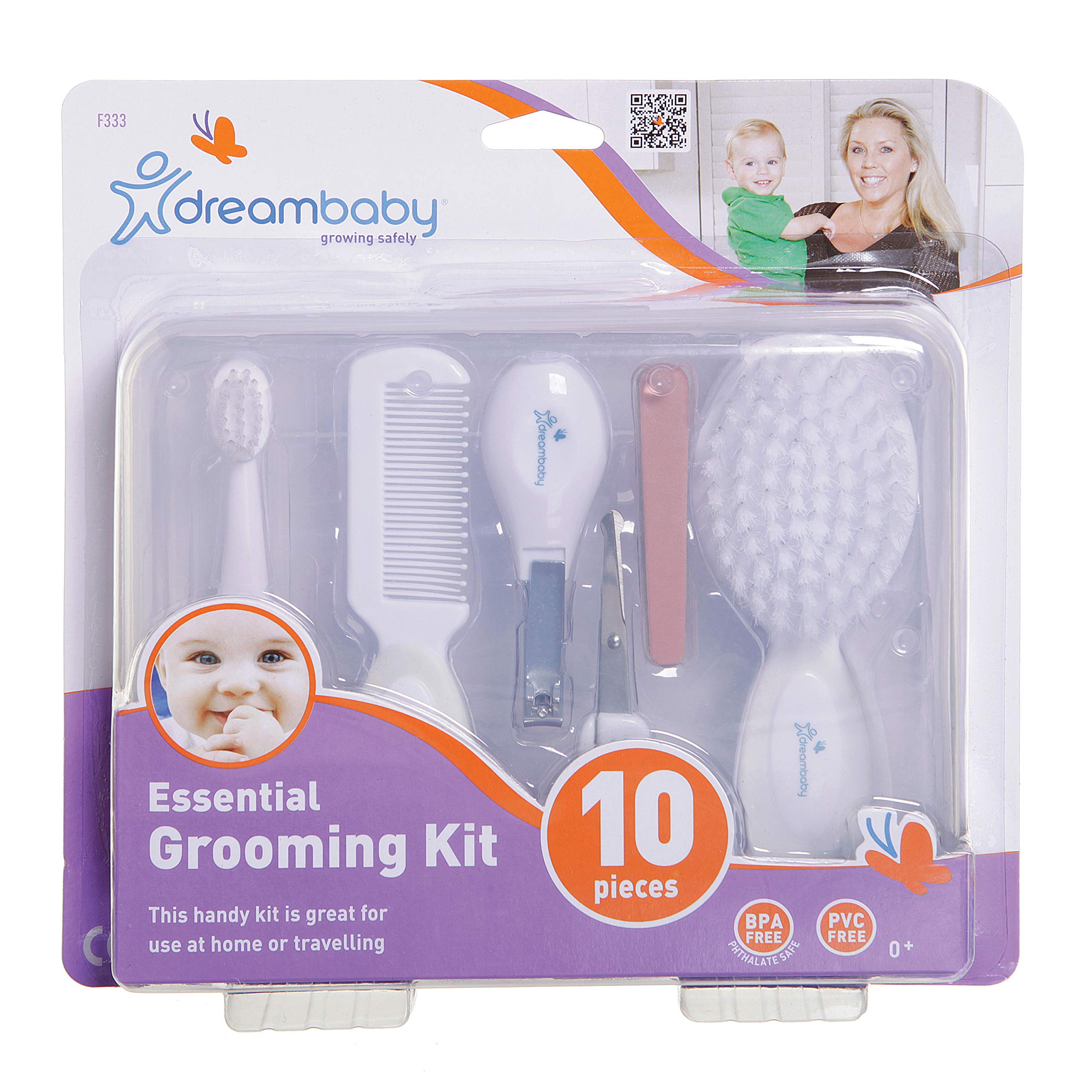 Dreambaby Essentials Grooming Kit in Hard Case (10 Pieces, White)