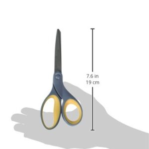 Westcott 8" Straight Titanium Bonded Scissors, Grey/Yellow, 2 Pack