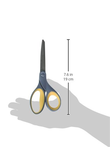 Westcott 8" Straight Titanium Bonded Scissors, Grey/Yellow, 2 Pack