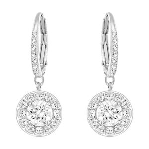 swarovski crystal authentic attract rhodium plated enchanting and bedazzling white light pierced earrings