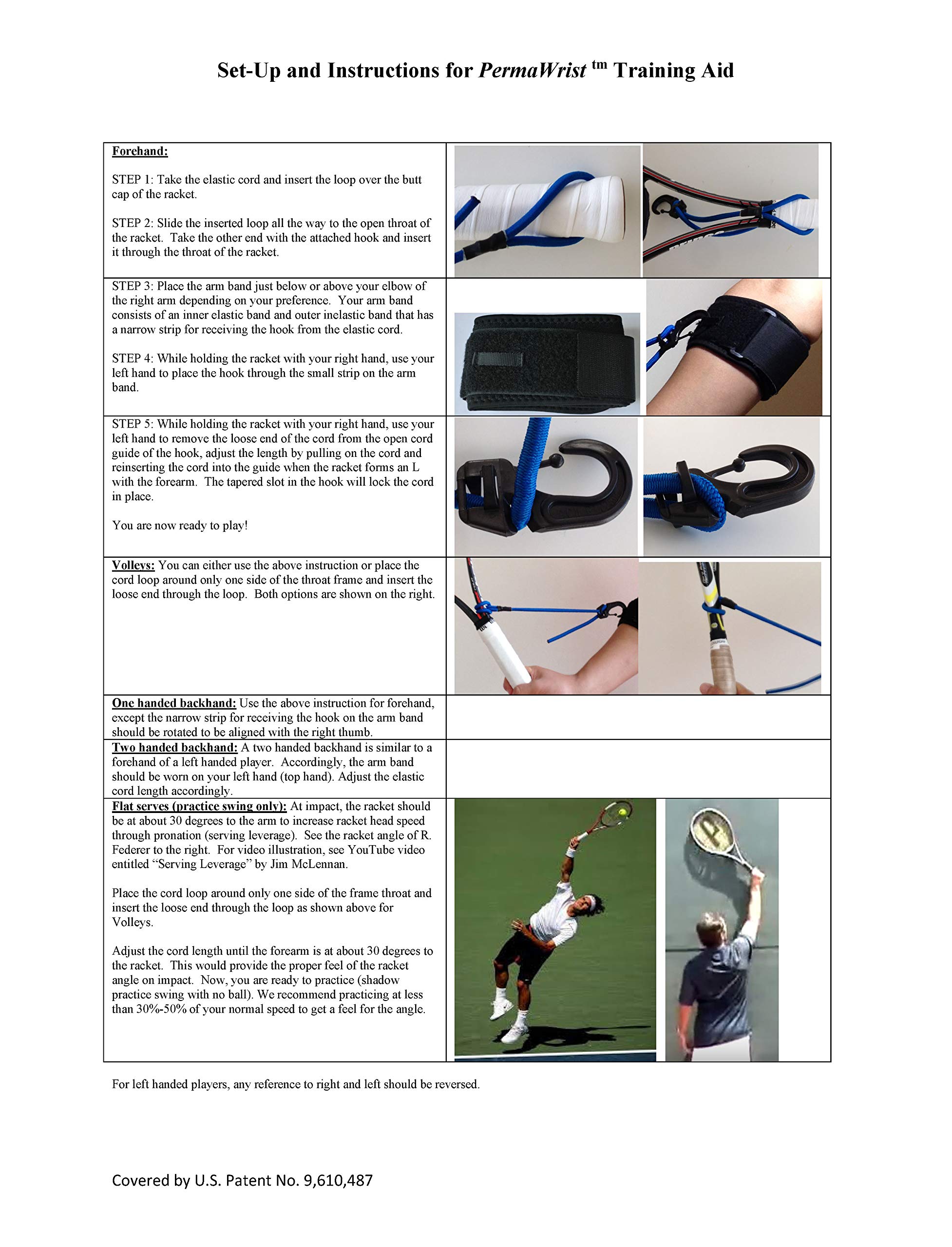 Tennis Swing Wrist Training Aid for Forehands, Backhands, Volleys and Serves - PermaWrist