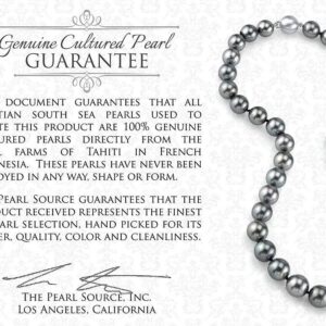 The Pearl Source 10-11mm Genuine Baroque Black Tahitian South Sea Cultured Pearl Link Bracelet for Women