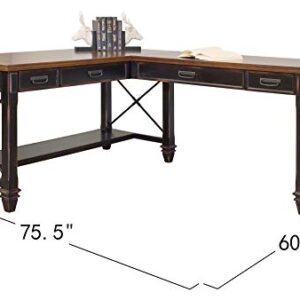 Martin Furniture Hartford Open L-Shaped Desk, Brown