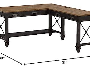 Martin Furniture Hartford Open L-Shaped Desk, Brown