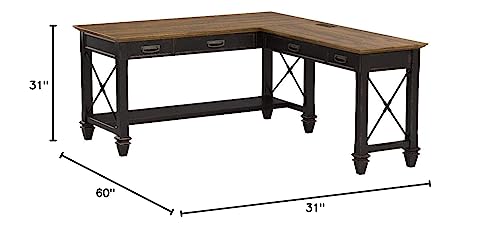 Martin Furniture Hartford Open L-Shaped Desk, Brown