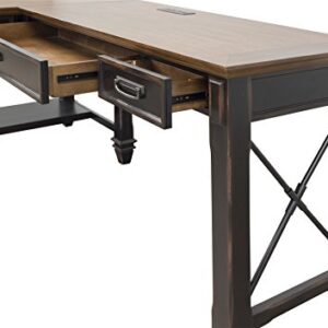 Martin Furniture Hartford Open L-Shaped Desk, Brown