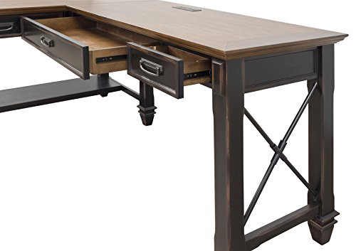 Martin Furniture Hartford Open L-Shaped Desk, Brown