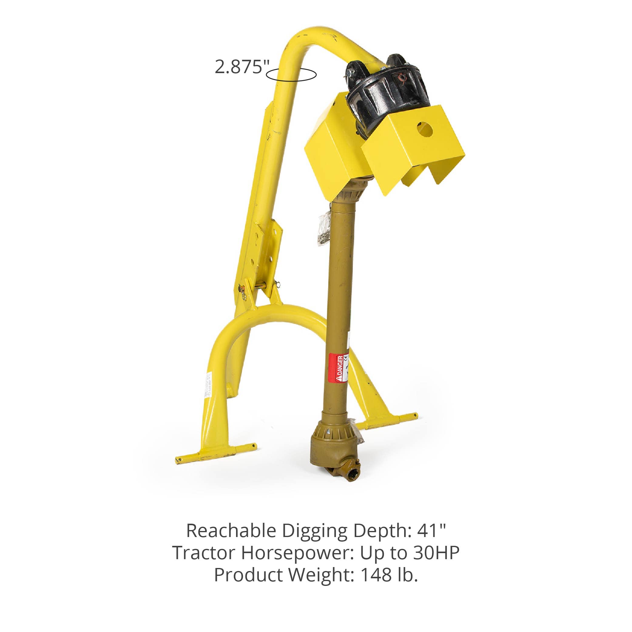 Titan Attachments 30 HP 3 Point Post Hole Digger with 9in Auger Attachment, PTO Powdered Digger, Compact Tractor Attachment for Fence Posts, Deck and Building Frames, Plant Trees and Shrubs