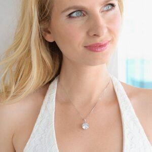 Mariell Dramatic 5 Ct. ½ Round-Cut CZ Solitaire Pendant Necklace - Bold Brides or Bridesmaids Jewelry