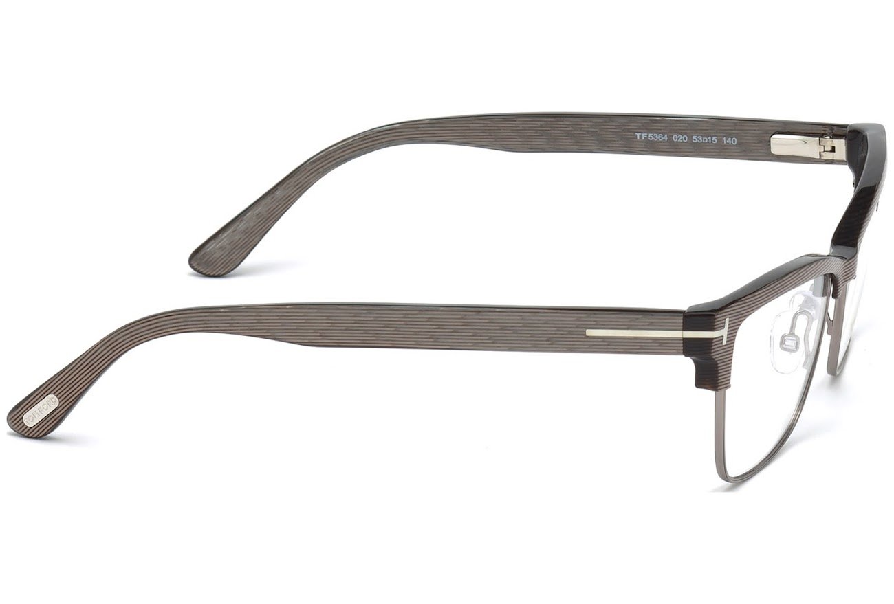 Tom Ford TF5364 Rectangular Eyeglasses FT5364 (020 Chalkstripe Gray/Palladium, 53)