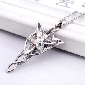 LUREME® Fairy Princess Arwen Silver Tone Zirconia Wings Pendant Necklace for Women(a1000004)