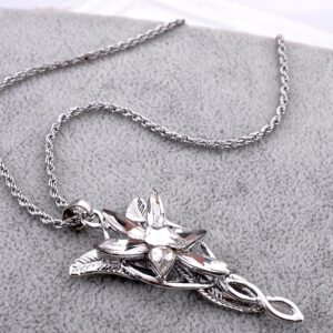 LUREME® Fairy Princess Arwen Silver Tone Zirconia Wings Pendant Necklace for Women(a1000004)