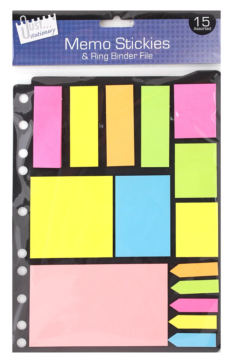 Just stationery Memo Stickies on Ring Binder Mount