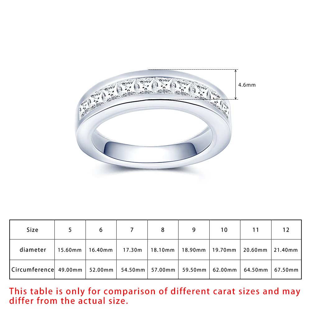 Beyond Brilliance 1.0 Carat Diamond, Channel-Set 14K White Gold Princess Cut 11-Stone Diamond Bridal Wedding Band Ring (J-K, SI1 -SI2) Natural Diamond Wedding Band For Women | Gift Box Included Size-6.5