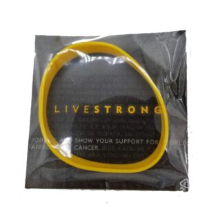 LIVESTRONG BRACELETS 3 PACK ADULT SIZE SILICONE WRISTBANDS YELLOW LIVE STRONG BRACELET RUBBER BRACELETS