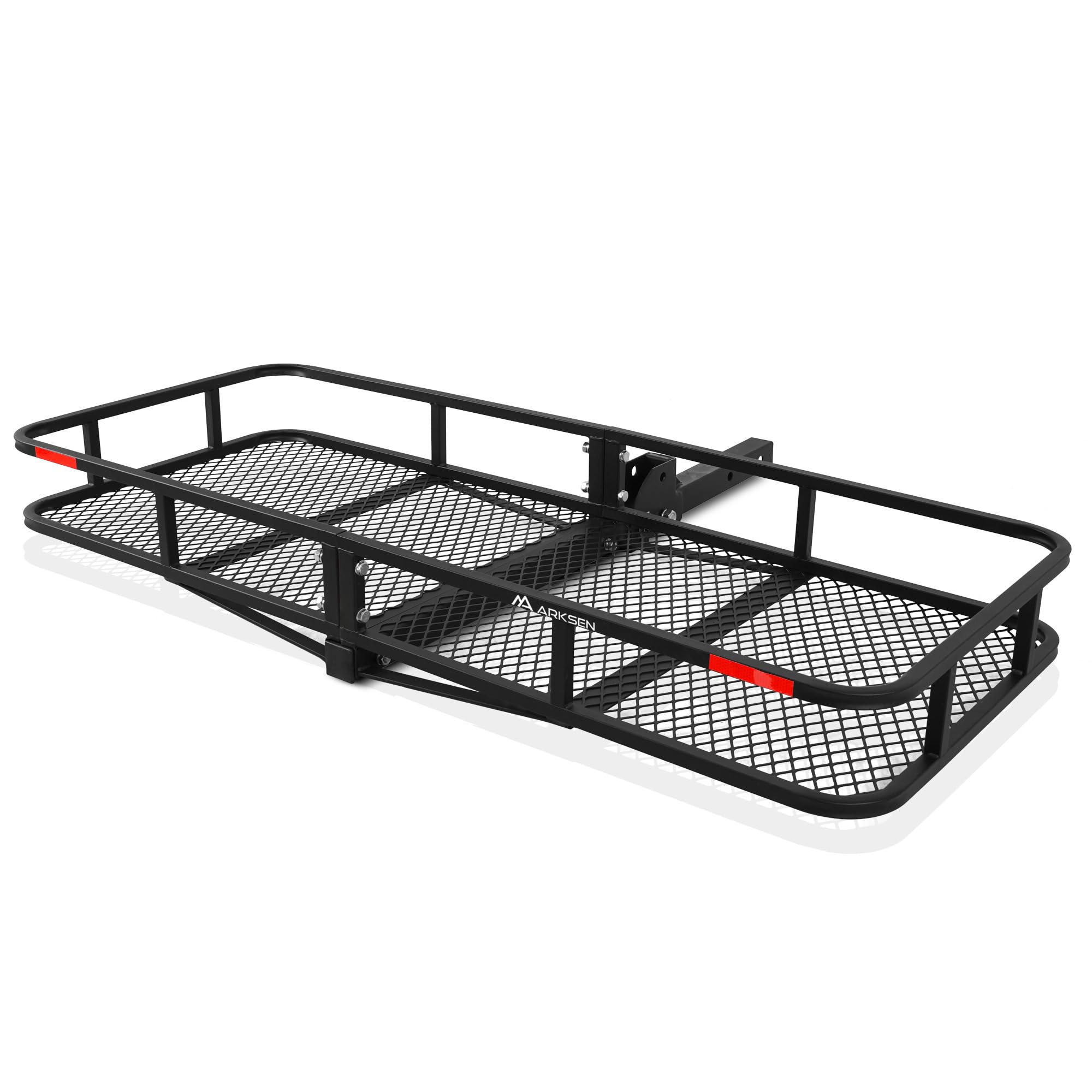 ARKSEN 60 x 25 Inch Folding Cargo Rack Carrier 500 Lbs Heavy Duty Capacity 2 Inch Receiver Luggage Basket Hitch Fold Up for SUV Pickup Camping Traveling