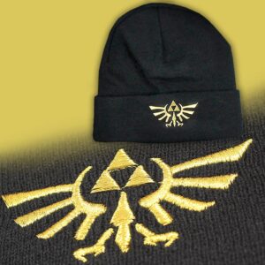 Bioworld Legend Of Zelda Wingcrest Triforce Knit Cuff Beanie Hat Cap