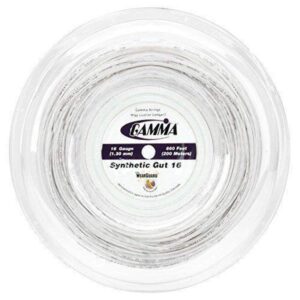 gamma sports 16g synthetic gut tennis string reel, 720', white