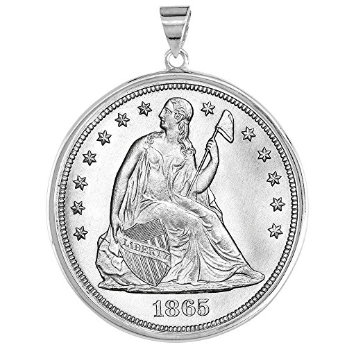 Sterling Silver Dollar Bezel 38 mm Coins Prong Back Round Edge Mexican Olympic One Dollar Coin NOT Included