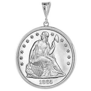 Sterling Silver Dollar Bezel 38 mm Coins Prong Back Round Edge Mexican Olympic One Dollar Coin NOT Included