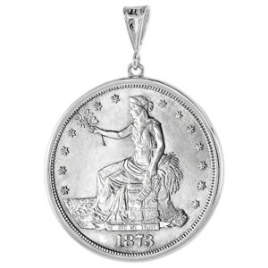 Sterling Silver Dollar Bezel 38 mm Coins Prong Back Round Edge Mexican Olympic One Dollar Coin NOT Included