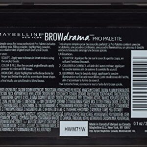 Maybelline Brow Drama Pro Eyebrow Palette, Auburn, 0.1 oz.