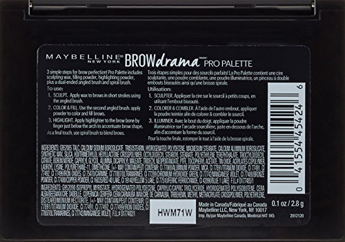 Maybelline Brow Drama Pro Eyebrow Palette, Auburn, 0.1 oz.