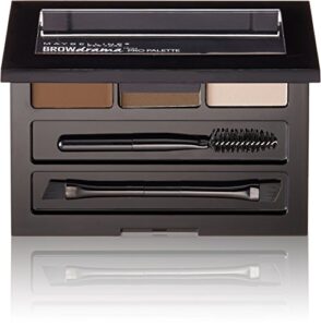 maybelline new york brow drama pro eyebrow palette, deep brown, 0.1 oz.