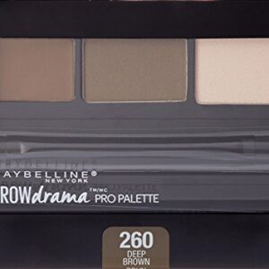 Maybelline New York Brow Drama Pro Eyebrow Palette, Deep Brown, 0.1 oz.