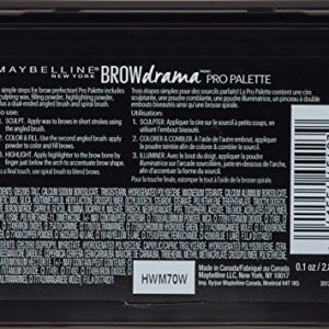 Maybelline New York Brow Drama Pro Eyebrow Palette, Deep Brown, 0.1 oz.