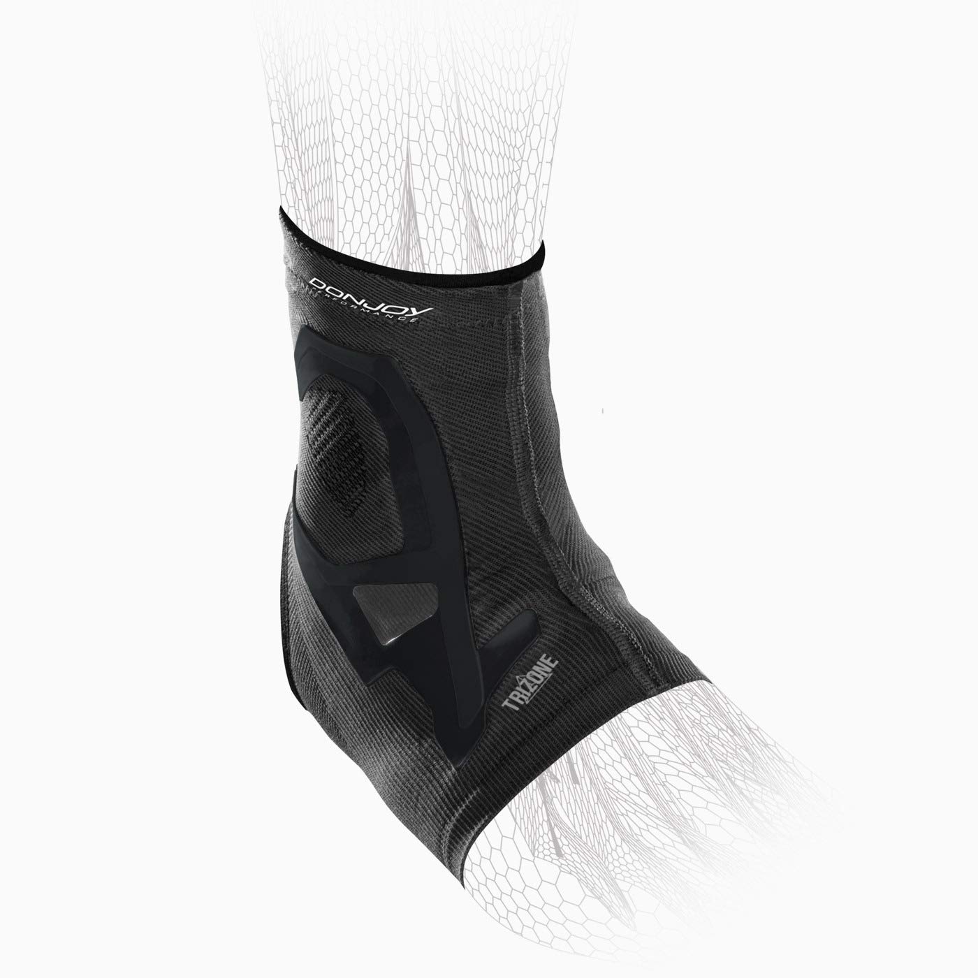 DonJoy Performance TRIZONE Compression: Ankle Support Brace, Black, Large