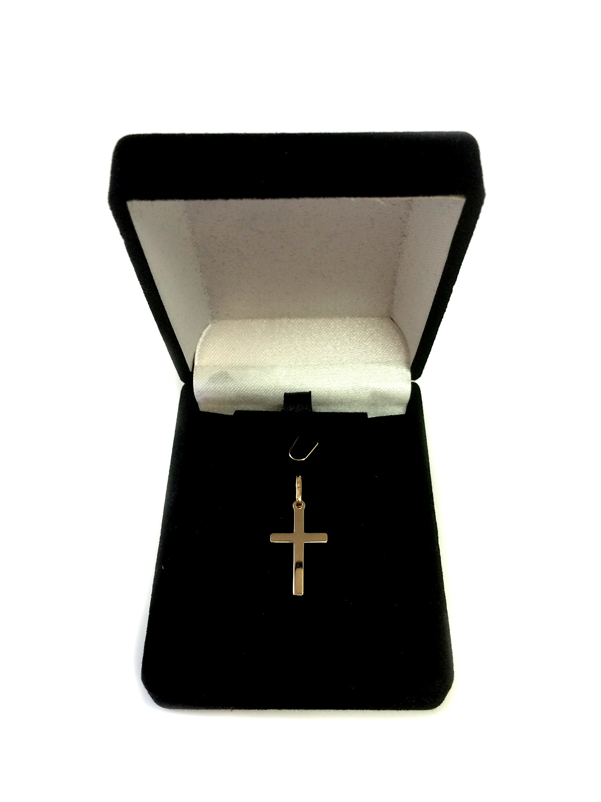 Jewelry Affairs 14k Yellow Gold Shiny Square Flat Style Unisex Cross Pendant