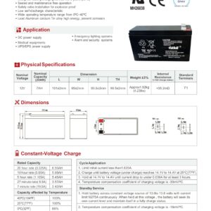 Casil CA1270 12V 7AH Battery for Alarm System - First Alert ADT Battery Replacement, High Capacity Lead Acid Alarm Battery, Ideal for Home Alarm System, Fire Alarm, First Alert, ADT Panel (1 Pack)