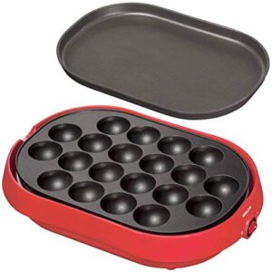 yamazen (yamazen) takoyaki device (with flat plate) 20 baked removable plate type red yoc-w200 (r)