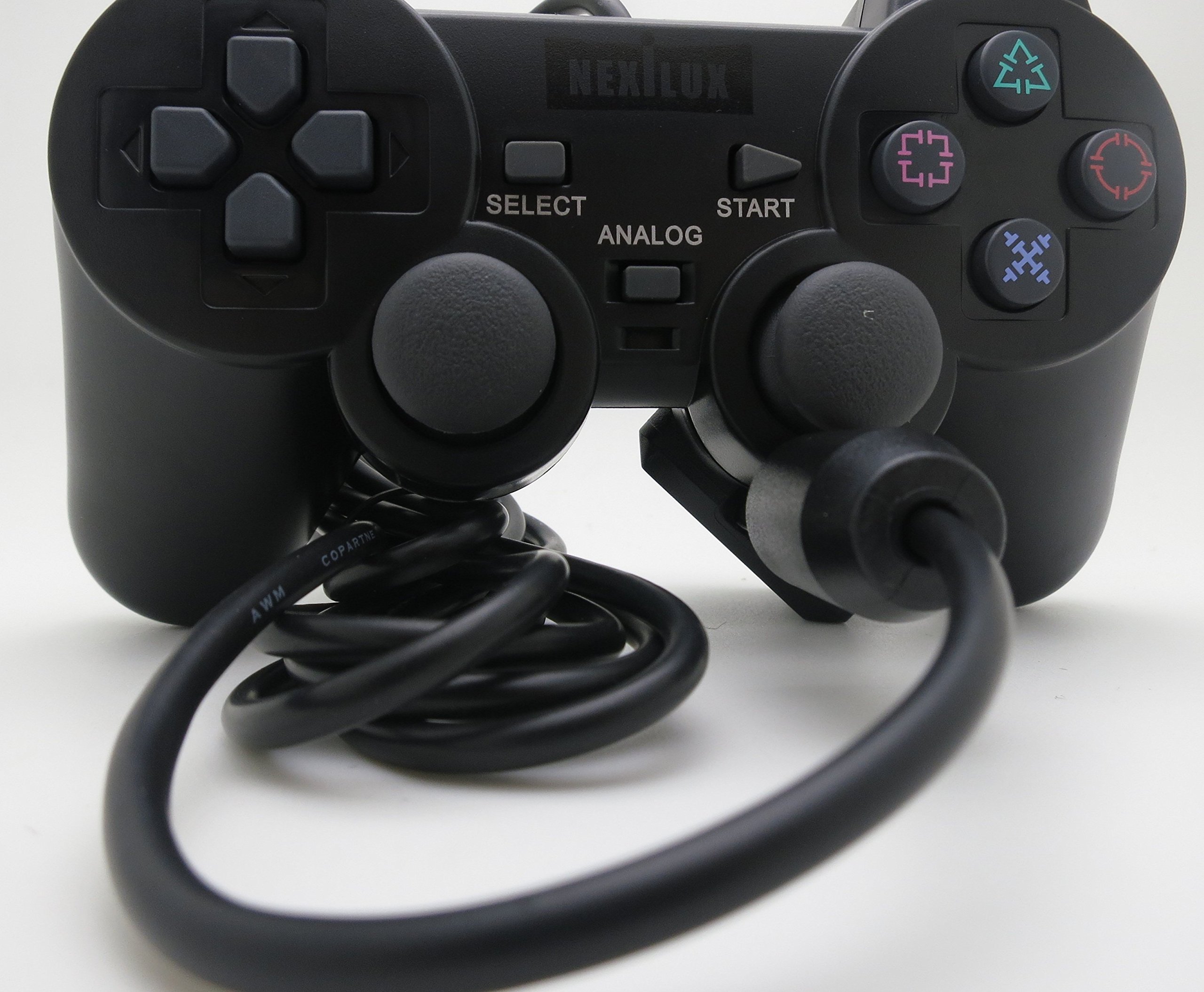 NEXiLUX PS2 Controller Compatible with Sony Playstation 2 & Ps1 / Psone, Black