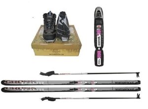 whitewoods adult nnn cross country ski package, 197cm - skis, bindings, boots, poles (39, 151-180 lbs.)