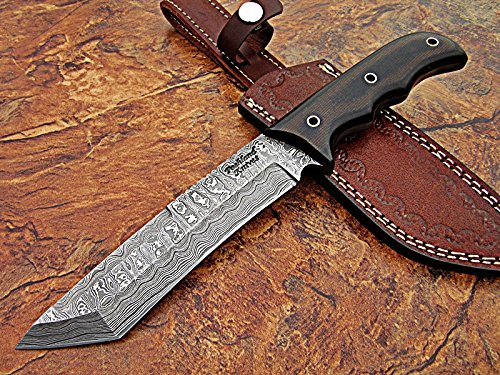 Poshland TR-170 Custom Handmade Damascus Steel 10 Inches Tanto Knife - Perfect Grip G10 Handle