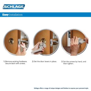 SCHLAGE Lever with Upland Trim Non-Turning Lock, Satin Nickel (F170 NBK 619 ULD)