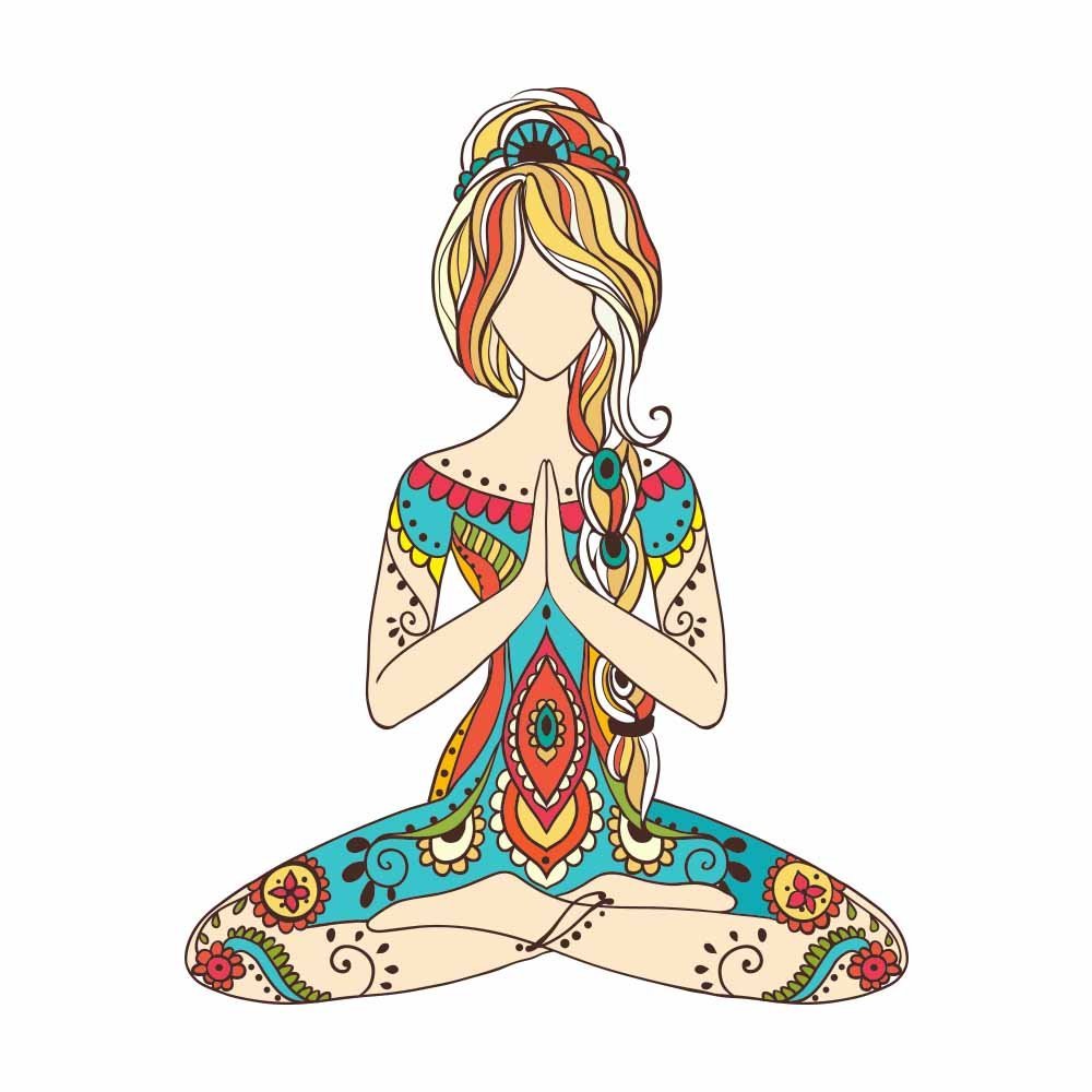 Yoga Girl Art Design Full Color - 5" Vinyl Decal for Car, Macbook, or Other Laptop