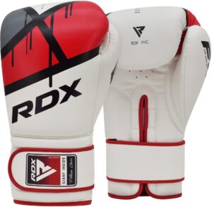 rdx boxing gloves ego, sparring muay thai kickboxing mma heavy training mitts, maya hide leather, ventilated, long support, punching bag workout pads, men women adult 8 10 12 14 16 oz