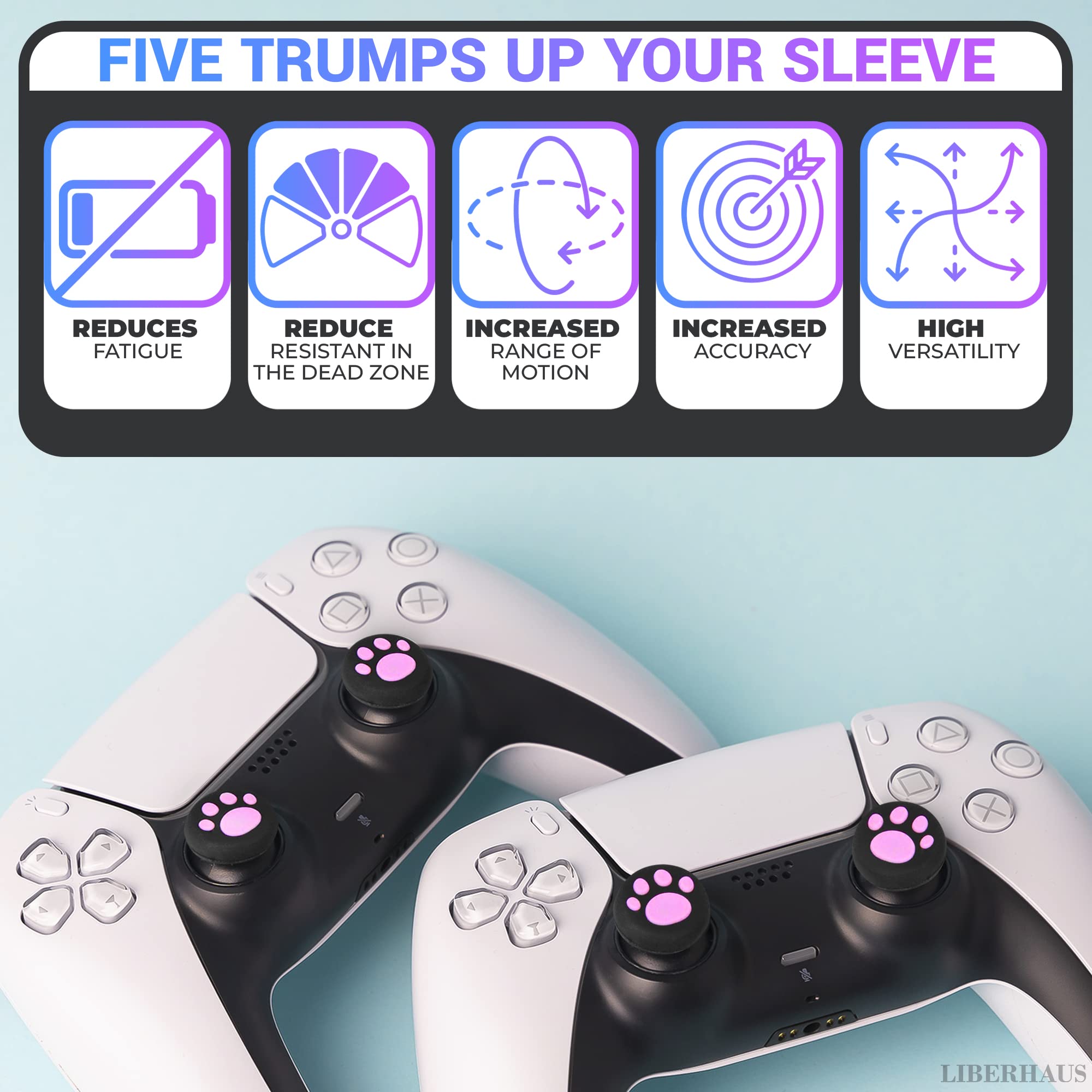 4Pcs Cat Paw Pink Ps4 Thumbstick Grips - Switch Thumb Grips Ps3 Controller Grips Switch Joystick Caps Ps4 Thumb Grips Xbox Joystick Grips - Xbox 360 Thumb Grips Ps4 Controller Joystick Grips