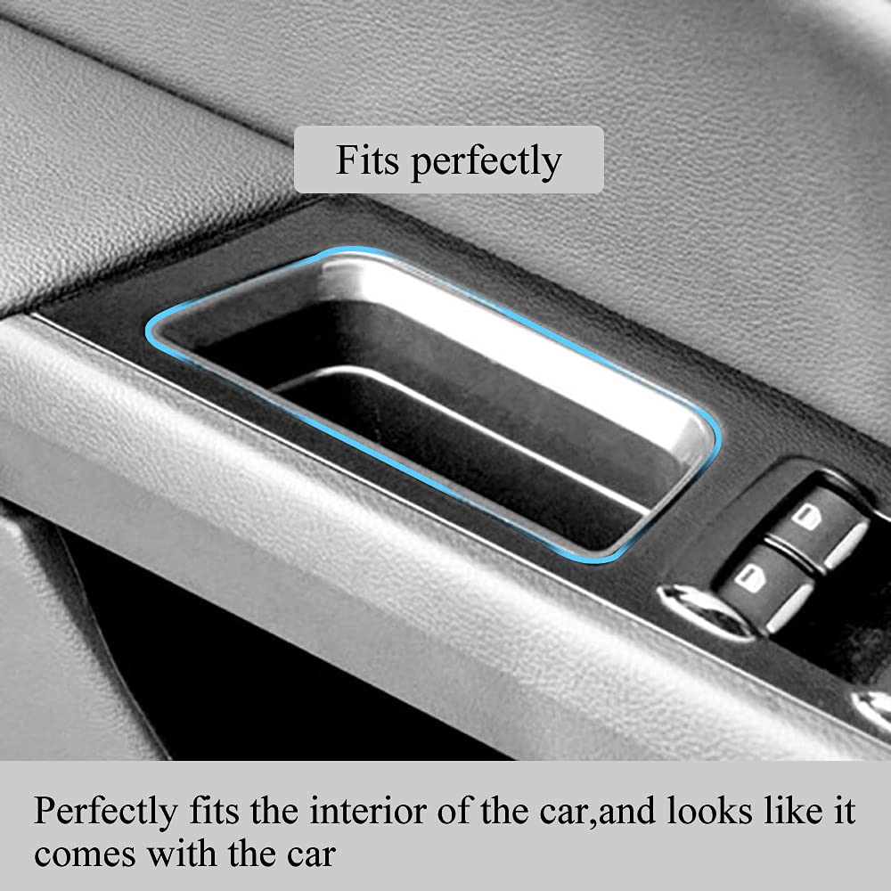 Vesul 4pcs Door Side Storage Box Compatible with Ford Fusion 2013 2014 2015 2016 2017 2018 2019 2020 Armrest Phone Container Door Organizer Handle Pocket ABS Tray Insert Glove Pallet